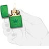Zippo Classic Stamped Leaf 29662 — зелёная с рельефным листом