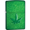 Zippo Classic Stamped Leaf 29662 — зелёная с рельефным листом